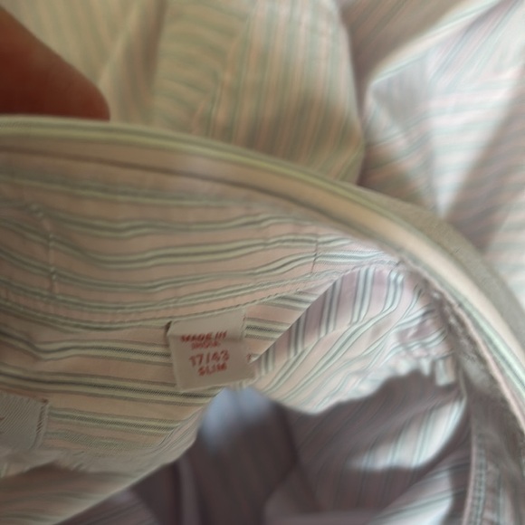 THOMAS PINK  Light Pink Dress Shirt size 17 neck slim fit. - Picture 7 of 8